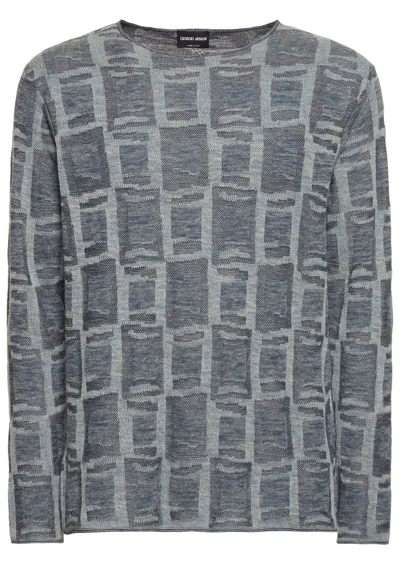 Armani Linen Blend Jacquard Sweater