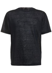 Armani Linen Jersey Embroidered Logo T-shirt