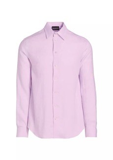 Armani Linen Long-Sleeve Button-Up Shirt