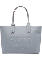 Armani logo-debossed tote bag