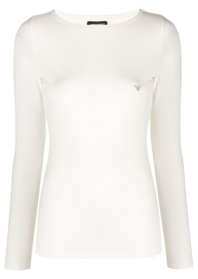 Armani logo-embellished long-sleeved T-shirt