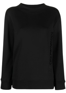 Armani logo-embossed mock-neck sweatshirt
