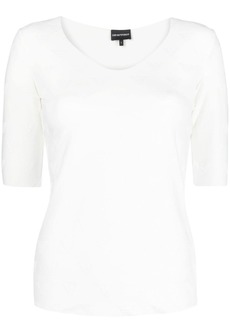 Armani logo-embossed V-neck T-shirt