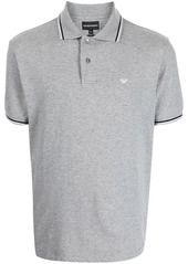 Armani logo-embroidered cotton polo shirt