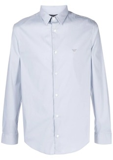 Armani logo-embroidered long-sleeve shirt