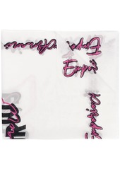 Armani logo embroidered scarf