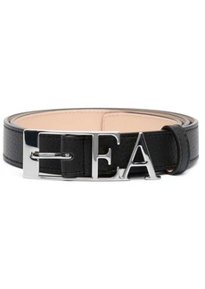 Armani logo-lettering leather belt