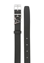 Armani logo-lettering leather belt