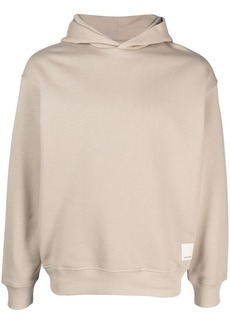 Armani logo-patch cotton hoodie