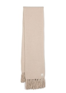 Armani logo-patch crocheted scarf