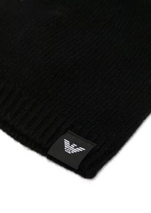 Armani logo-patch knitted beanie