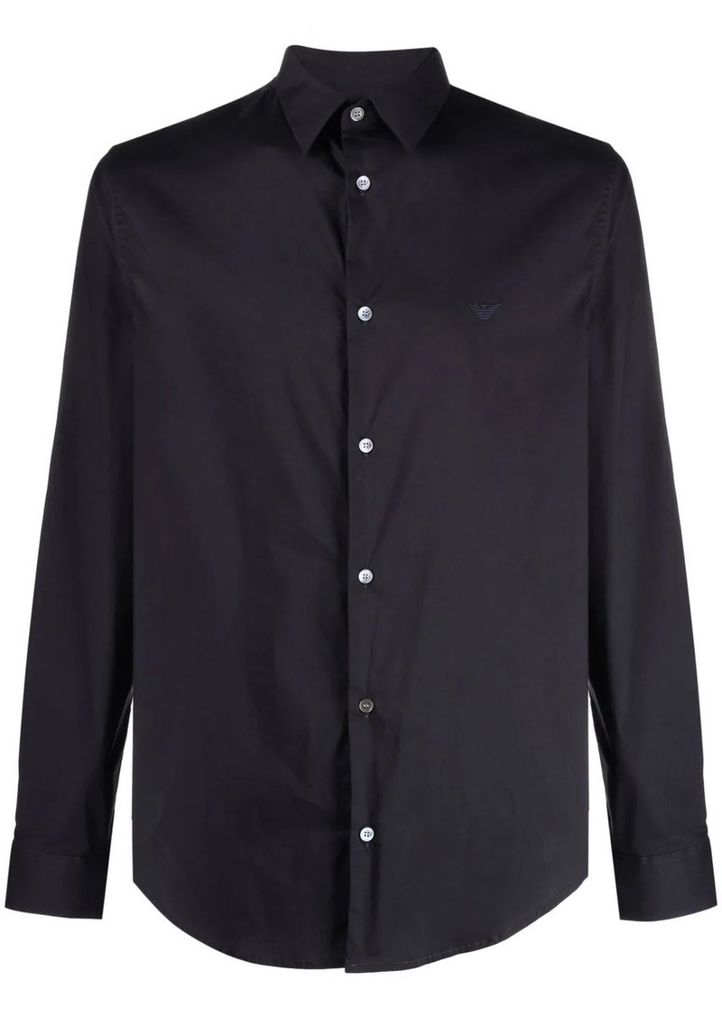 Armani logo-patch longsleeved shirt