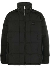 Armani logo-patch padded coat