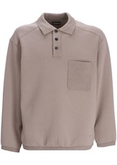 Armani logo-patch polo-collar sweatshirt