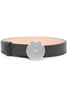 Armani logo-plaque leather belt