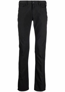 Armani logo-plaque slim-cut trousers