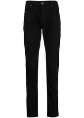 Armani logo-plaque straight leg trousers