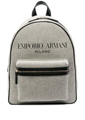 Armani logo print backpack