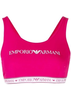 Armani logo-print cropped tank top
