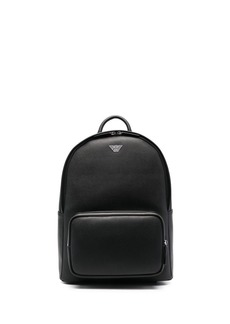 Armani logo-print leather backpack