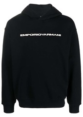 Armani logo-print organic cotton hoodie