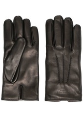 Armani logo-stamped leather gloves