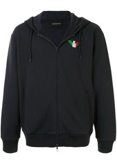 Armani logo zipped hoodie