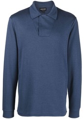 Armani long-sleeve cotton-blend polo shirt