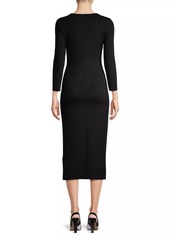 Armani Long-Sleeve Milano Jersey Midi-Dress