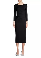 Armani Long-Sleeve Milano Jersey Midi-Dress