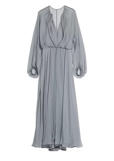 Armani Long-Sleeve Silk Gown