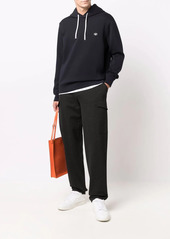 Armani long-sleeved logo patch hoodie