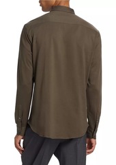 Armani Melange Solid Cotton Shirt