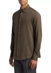 Armani Melange Solid Cotton Shirt