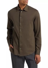 Armani Melange Solid Cotton Shirt