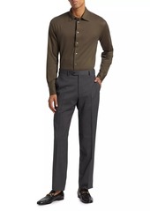 Armani Melange Solid Cotton Shirt