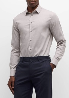 Armani Men's Cotton Grid Check Dress Shirt
