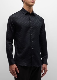 Armani Men's Cotton Jacquard Sport Shirt