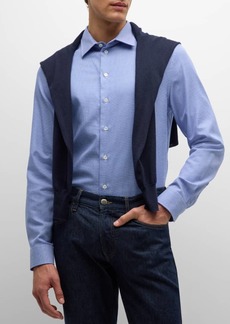 Armani Men's Cotton Micro-Houndstooth Sport Shirt