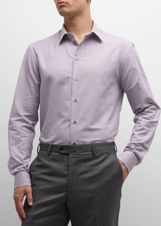 Armani Men's Cotton Micro-Stripe Sport Shirt