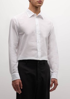 Armani Men's Cotton Seersucker Sport Shirt