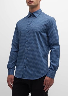 Armani Men's Deco-Print Cotton Sport Shirt