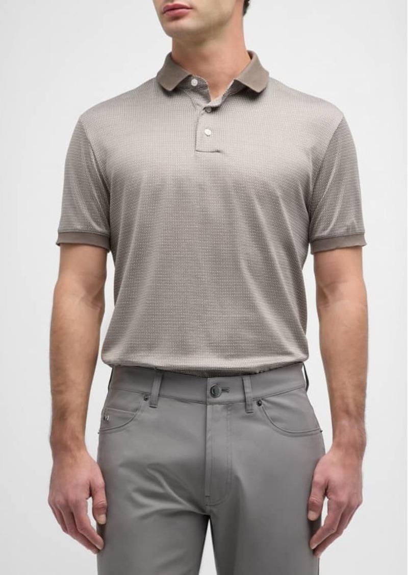 Armani Men's Printed Jersey-Stretch Polo Shirt