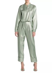 Armani Metallic Pleated Trousers