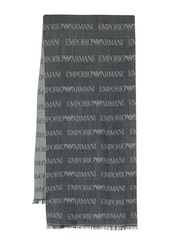 Armani monogram-pattern knitted scarf