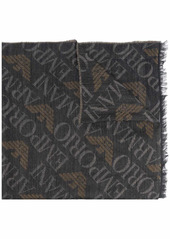 Armani monogram-print reversible scarf