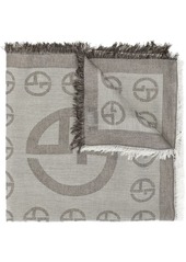 Armani monogram raw-edge scarf