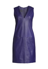 Armani Napa Leather Shift Minidress