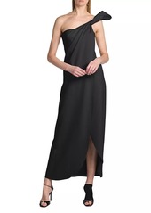 Armani One-Shoulder Silk Draped Gown