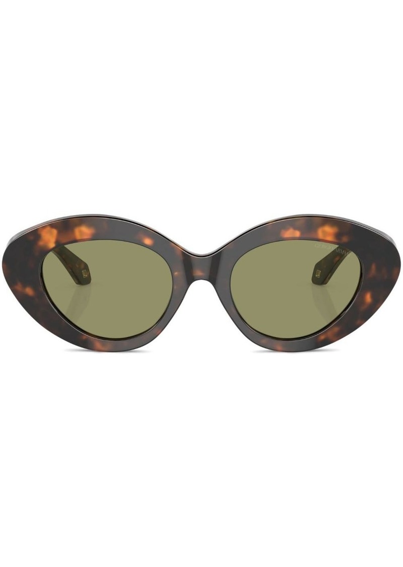 Armani oval-frame tortoiseshell-effect sunglasses